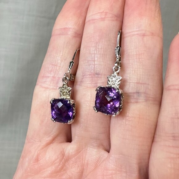 BBJ Deep Amethyst Sterling Silver Earrings - Picture 2 of 15